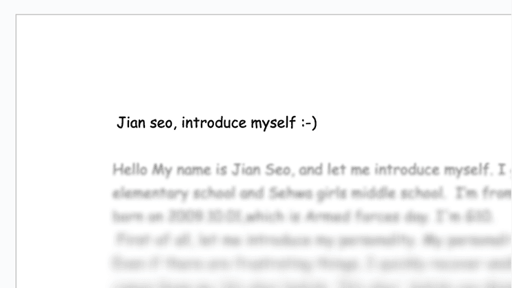 Cover Image for Jian Seo, Introduce Myself :-)